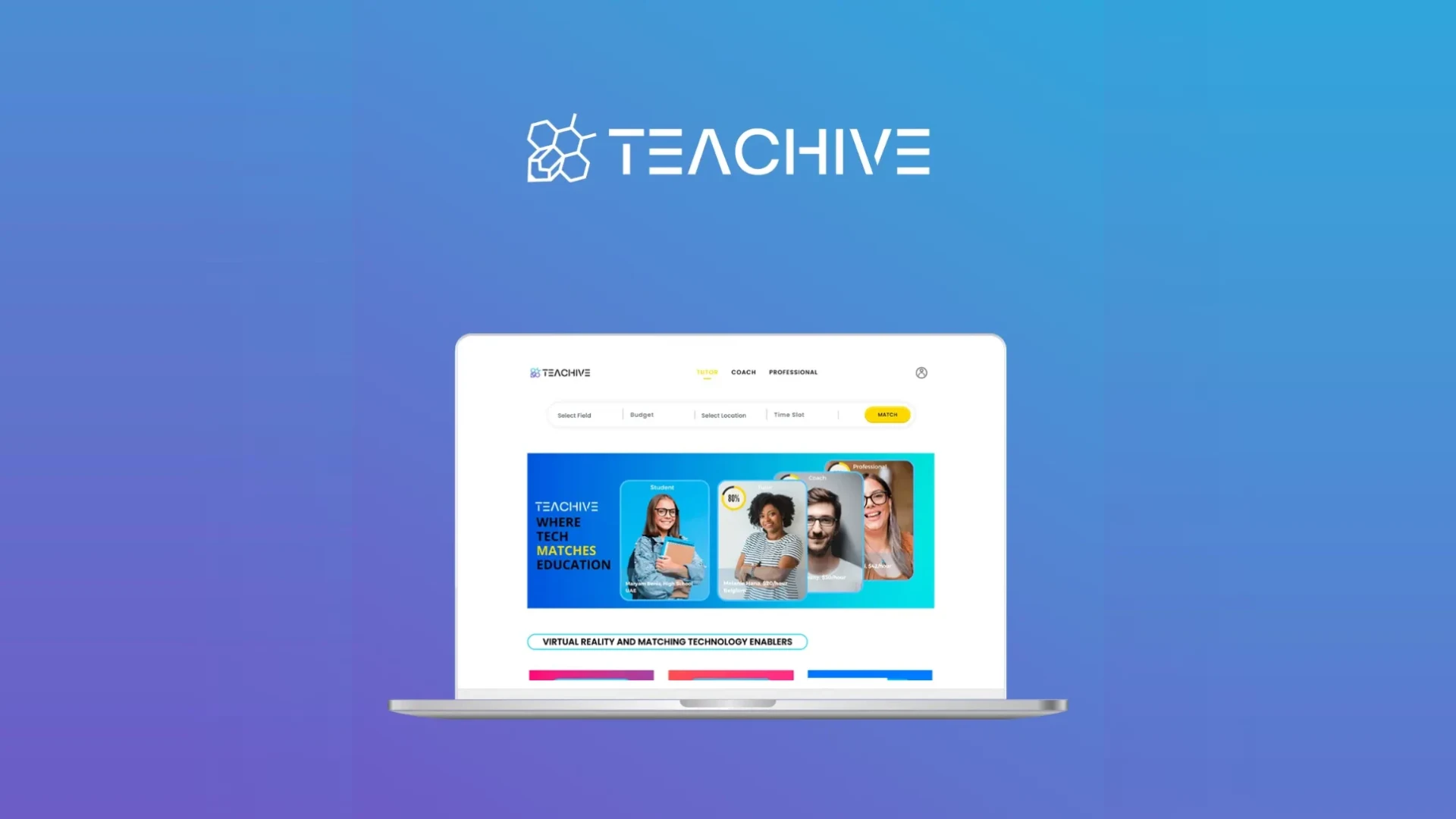 Teachive logo above the platform shown on a laptop